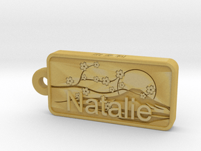 Natalie Name Japanese tag in Tan Fine Detail Plastic