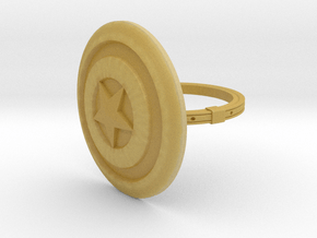 Captain America Ring - 17.35mm - US Size 7 in Tan Fine Detail Plastic