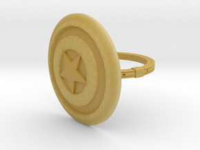 Captain America Ring - 18.19mm - US Size 8 in Tan Fine Detail Plastic