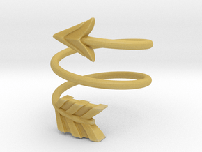 Spiral Arrow Ring - 17.35mm - US Size 7 in Tan Fine Detail Plastic
