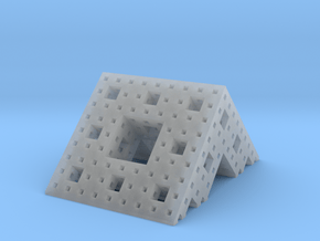 Menger roof (3 iterations) in Clear Ultra Fine Detail Plastic