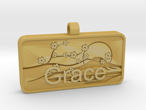 Grace name Japanese stamp hanko v2 in Tan Fine Detail Plastic