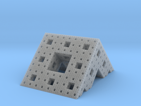Menger roof (4 iterations) in Clear Ultra Fine Detail Plastic