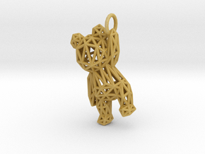 Teddy Bear Pendant - ring, edges, 50mm  in Tan Fine Detail Plastic