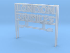 London 350 miles Sign in Clear Ultra Fine Detail Plastic