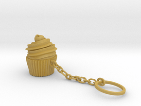 Cupcake Keychain in Tan Fine Detail Plastic