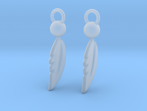 Feather Earrings in Clear Ultra Fine Detail Plastic
