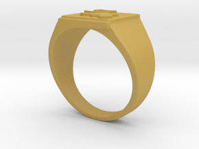 Initials Signet ring (size 63) in Tan Fine Detail Plastic