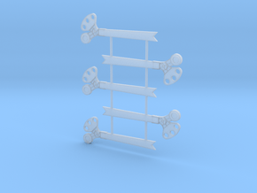 S Scale 3Pos. TO Semaphore Fishtail in Clear Ultra Fine Detail Plastic