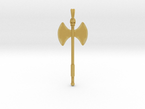 Labrys Double Blade Axe Symbol Jewelry Pendant in Tan Fine Detail Plastic