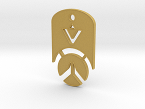 Overwatch Dog Tag *beveled edges* (Necklace) in Tan Fine Detail Plastic
