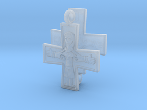 Virgin Mary Cross pair in Clear Ultra Fine Detail Plastic