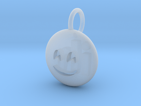 Dime Sized Emoji Smiling Eyes Smiling Mouth in Clear Ultra Fine Detail Plastic