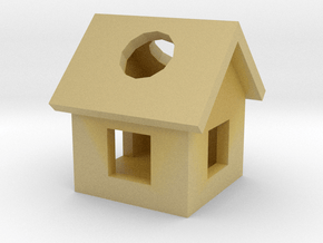Tiny House Pendant in Tan Fine Detail Plastic