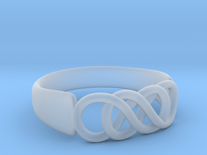 Double Infinity Ring 16.5mm size 6 in Clear Ultra Fine Detail Plastic