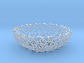 Mini Key shell / bowl (8 cm) - Voronoi-Style #1 in Clear Ultra Fine Detail Plastic