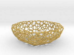Mini shell / bowl (6 cm) - Voronoi-Style #1 in Tan Fine Detail Plastic