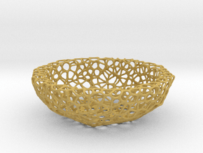 Mini Key shell / bowl (9 cm) - Voronoi-Style #5 in Tan Fine Detail Plastic