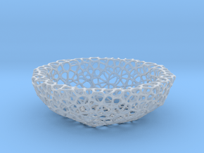Mini Key shell / bowl (9 cm) - Voronoi-Style #5 in Clear Ultra Fine Detail Plastic