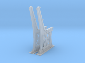 Gwr Bench ends 10mm scale in Clear Ultra Fine Detail Plastic