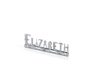 Elizabeth Nametag in Clear Ultra Fine Detail Plastic
