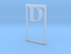 Bookmark Monogram. Initial / Letter  D  in Clear Ultra Fine Detail Plastic