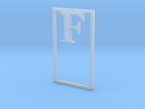 Bookmark Monogram. Initial / Letter F in Clear Ultra Fine Detail Plastic