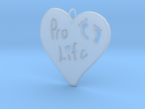 Pro Life Heart Pendant in Clear Ultra Fine Detail Plastic
