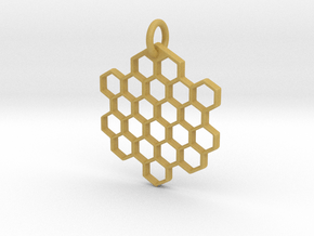 Honeycomb Pendant in Tan Fine Detail Plastic