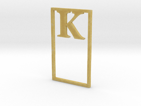 Bookmark Monogram. Initial / Letter  K  in Tan Fine Detail Plastic