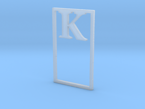 Bookmark Monogram. Initial / Letter  K  in Clear Ultra Fine Detail Plastic