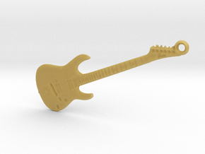 Rock Guitar Pendant in Tan Fine Detail Plastic