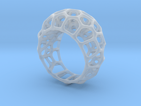 Voronoi Cell Ring  (Size 60) in Clear Ultra Fine Detail Plastic