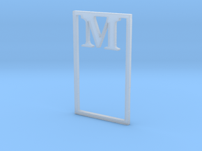 Bookmark Monogram. Initial / Letter M  in Clear Ultra Fine Detail Plastic