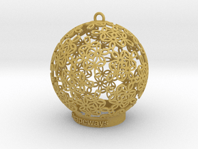 Flowers Ball Ornament in Tan Fine Detail Plastic