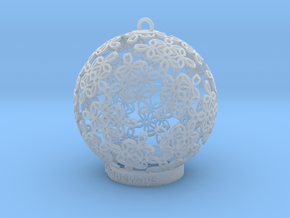Flowers Ball Ornament in Clear Ultra Fine Detail Plastic