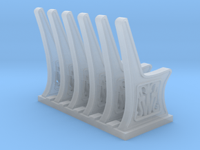 GWR Bench ends 2mm scale x 6 sprue in Clear Ultra Fine Detail Plastic