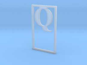 Bookmark Monogram. Initial / Letter Q              in Clear Ultra Fine Detail Plastic