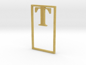 Bookmark Monogram. Initial / Letter T in Tan Fine Detail Plastic