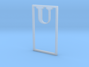 Bookmark Monogram. Initial / Letter U in Clear Ultra Fine Detail Plastic