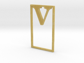 Bookmark Monogram. Initial / Letter V in Tan Fine Detail Plastic
