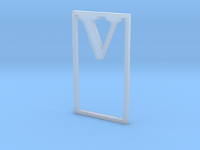 Bookmark Monogram. Initial / Letter V in Clear Ultra Fine Detail Plastic