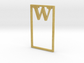 Bookmark Monogram. Initial / Letter W  in Tan Fine Detail Plastic