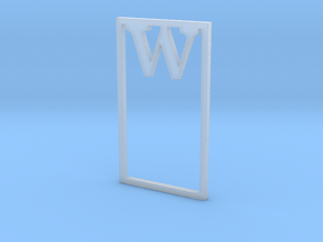 Bookmark Monogram. Initial / Letter W  in Clear Ultra Fine Detail Plastic