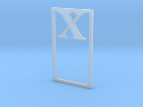 Bookmark Monogram. Initial / Letter X  in Clear Ultra Fine Detail Plastic