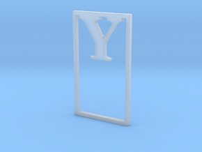 Bookmark Monogram. Initial / Letter  Y  in Clear Ultra Fine Detail Plastic