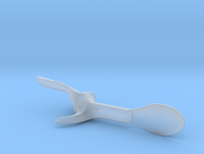 Right Hand Medium Spoon in Clear Ultra Fine Detail Plastic