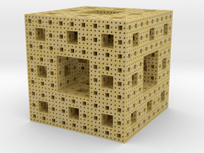 Sierpinski Cube in Tan Fine Detail Plastic