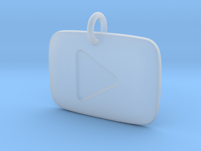YouTube Play Button Pendant in Clear Ultra Fine Detail Plastic