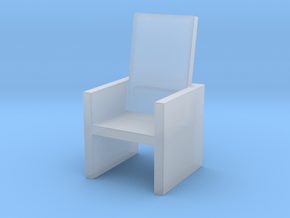 Card Holding Chair (7.184cm x 7.26cm x 12.786cm) in Clear Ultra Fine Detail Plastic